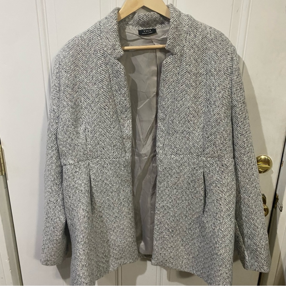 Vici Herringbone Gray Women's Jacket - image 3